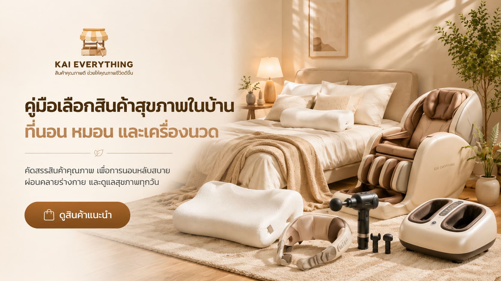 คู่มือเลือกสินค้าสุขภาพในบ้าน ที่นอน หมอน และเครื่องนวด