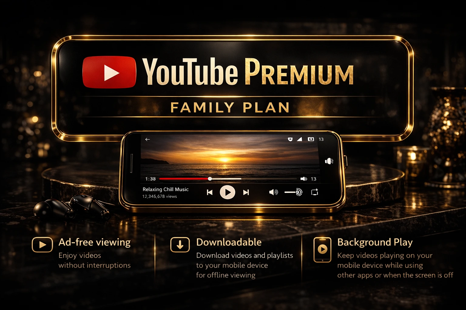 YOUTUBE PREMIUM แบบครอบครัว รายเดือน