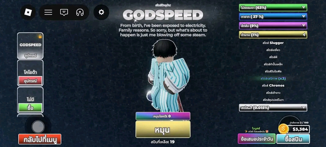 สุ่มไอดี GODSPEED