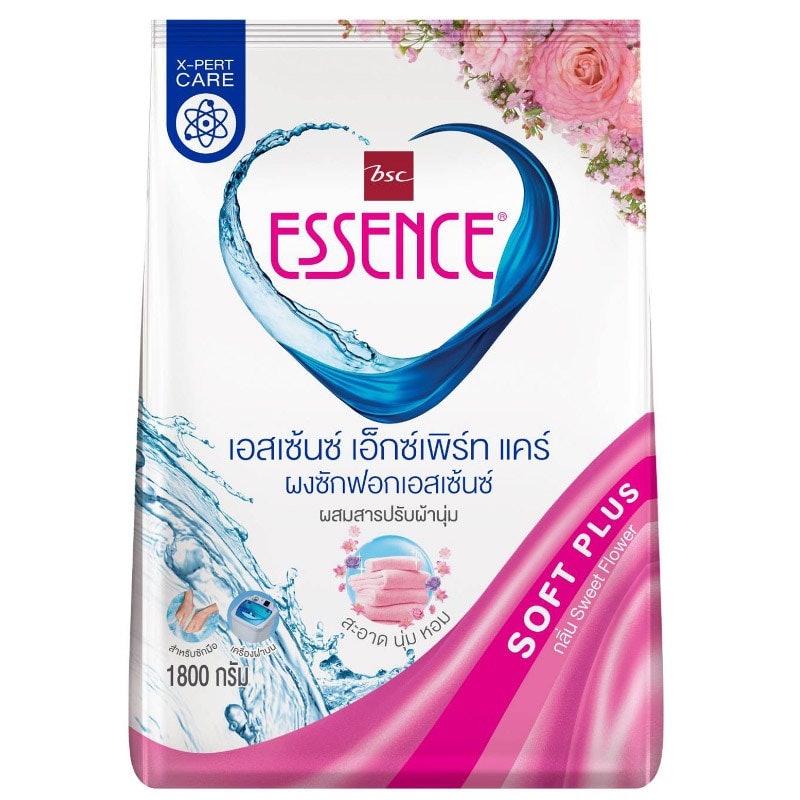 Essence ผงซักฟอก ผสมน้ำยาปรับผ้านุ่ม กลิ่นสวีทเฟาว์เวอร์ 1,800 กรัม