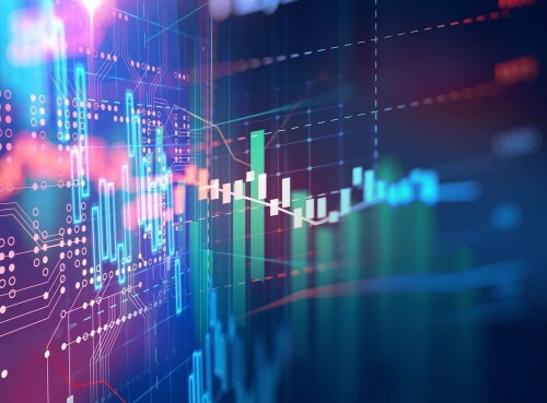 financial stock market graph illustration ,concept of business investment and stock future trading.