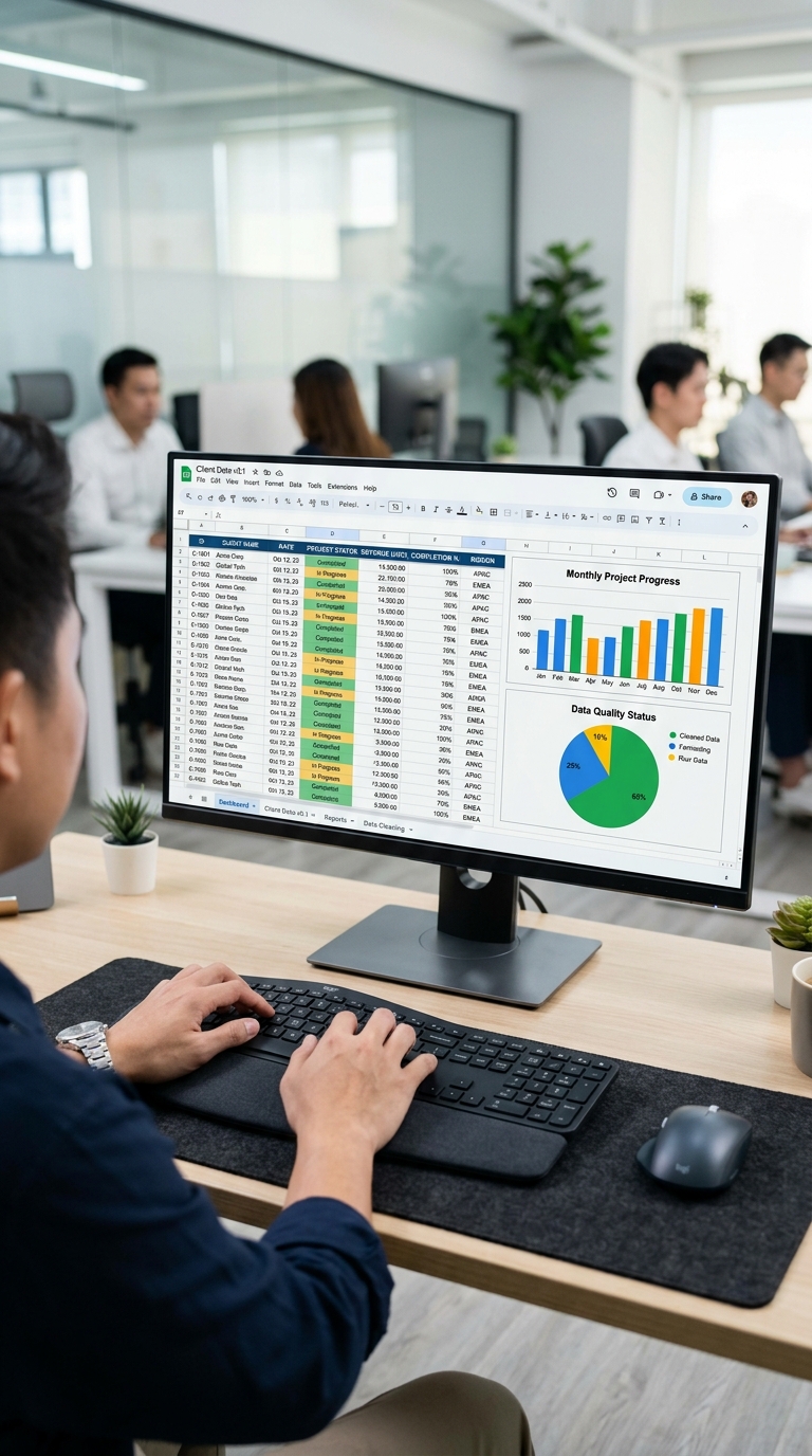 ตัวอย่างหน้าจอการจัดระเบียบตารางข้อมูล