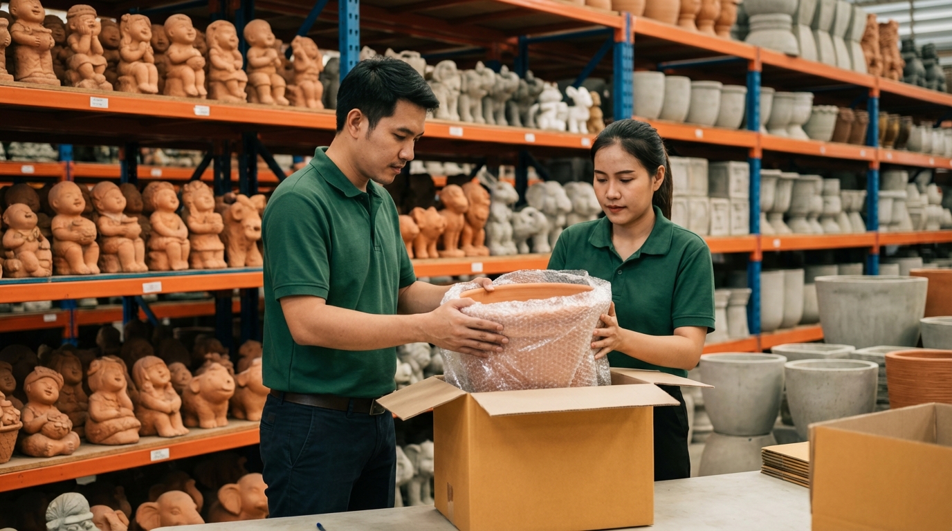 ทีมงาน Landscale Decor กำลังตรวจสอบสินค้า
