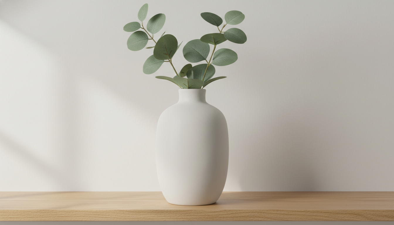 แจกันเซรามิกวางบนชั้นวาง