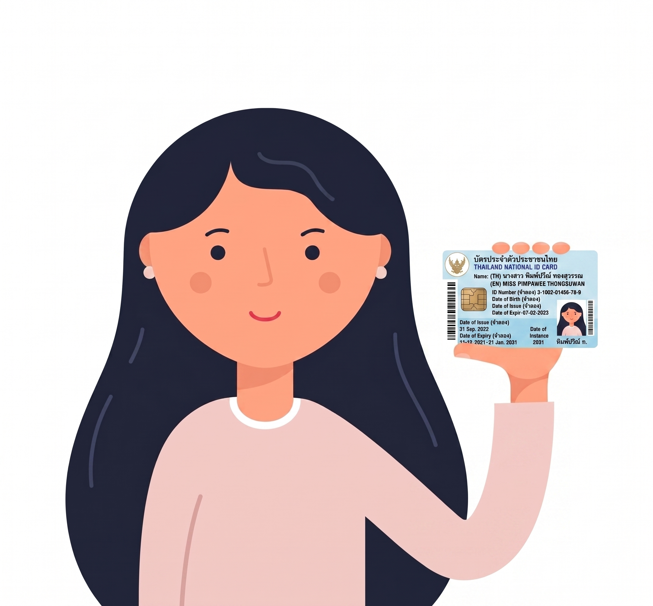 ตัวอย่างถ่ายรูปหน้าคู่บัตร