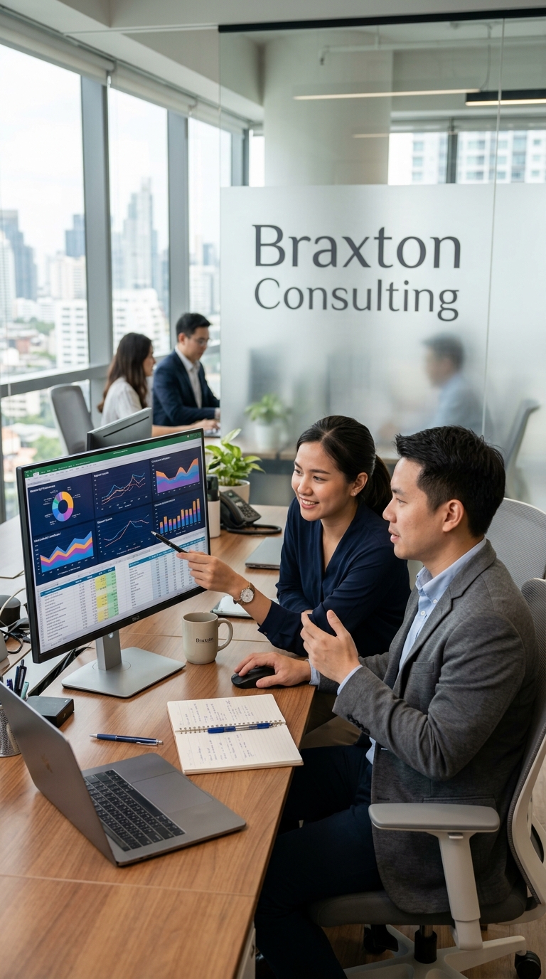 ทีมงาน Braxton Consulting ทำงานในออฟฟิศ