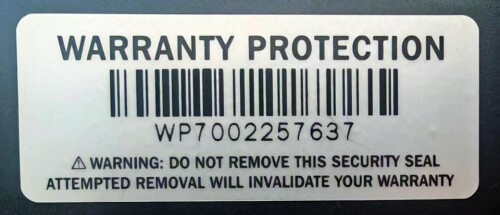 ตัวอย่างสติ๊กเกอร์ Warranty