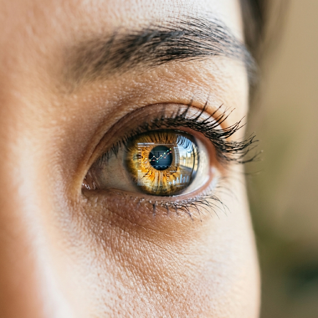 Woman focusing on screen