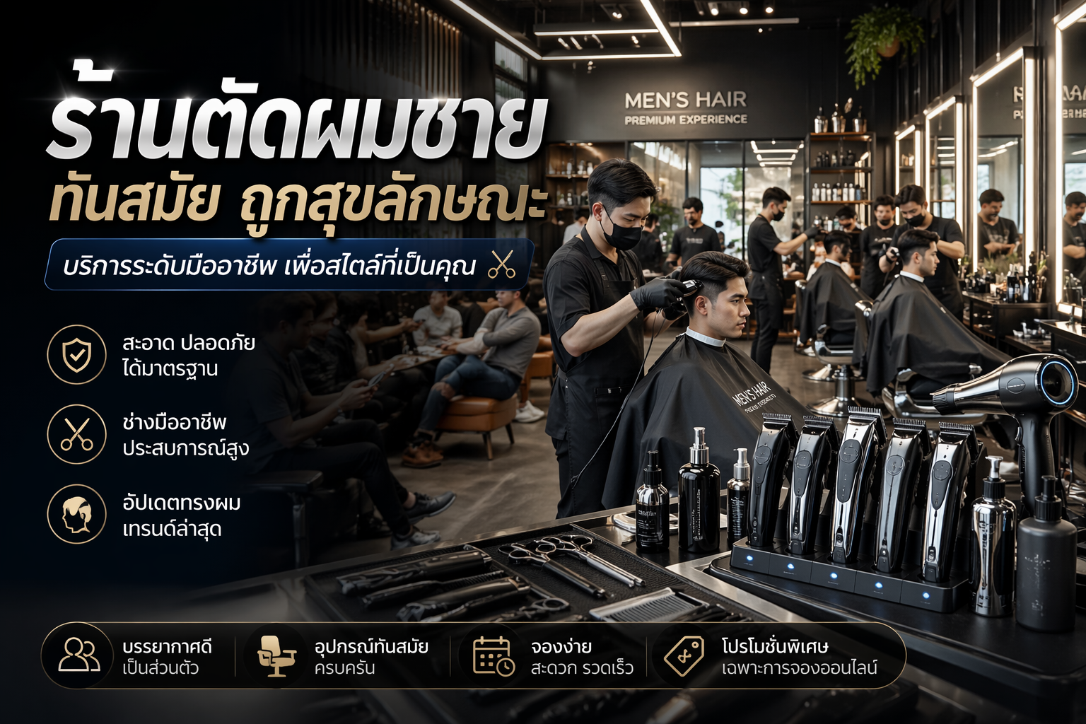 ร้านตัดผมชายใกล้ฉัน