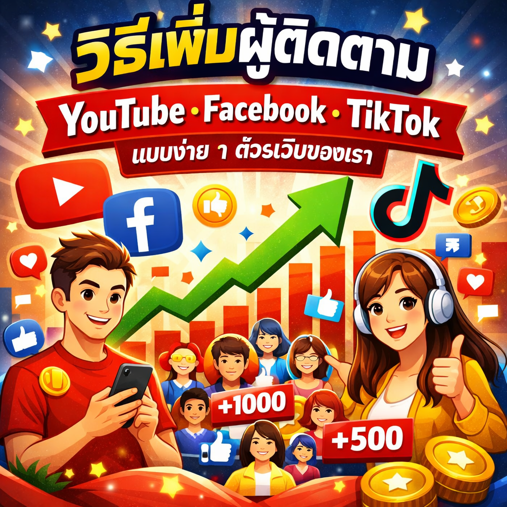 🚀 วิธีเพิ่มผู้ติดตาม YouTube, Facebook และ TikTok แบบง่ายๆ ด้วยเว็บของเรา