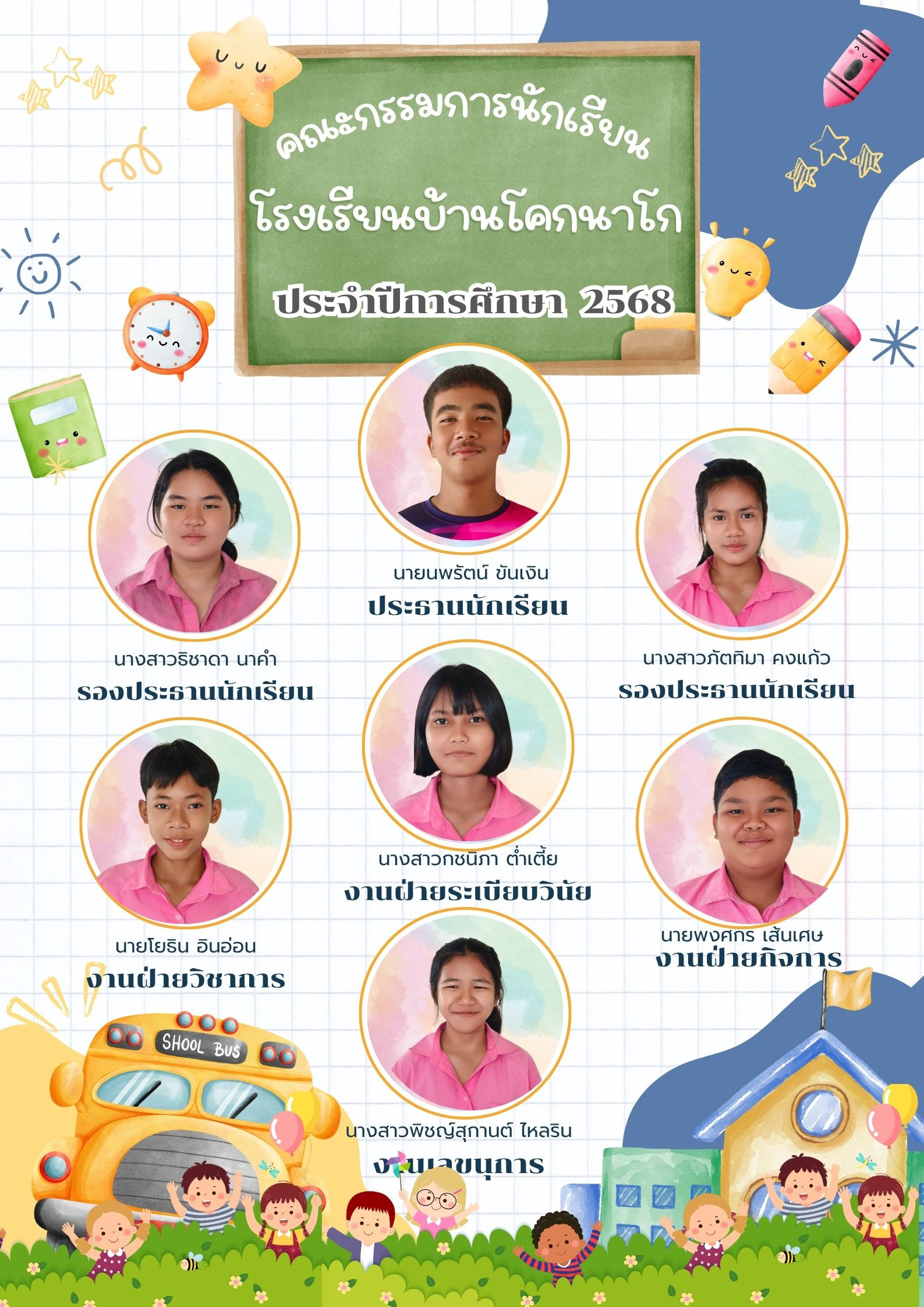 สีน้ำเงิน สีทอง ทางการ หรูหรา แนะนำบุคลากร โรงเรียน โปสเตอร์
