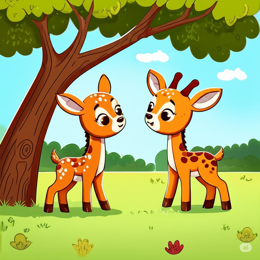 นิทานเรื่อง น้องกวางกับน้องยีราฟ