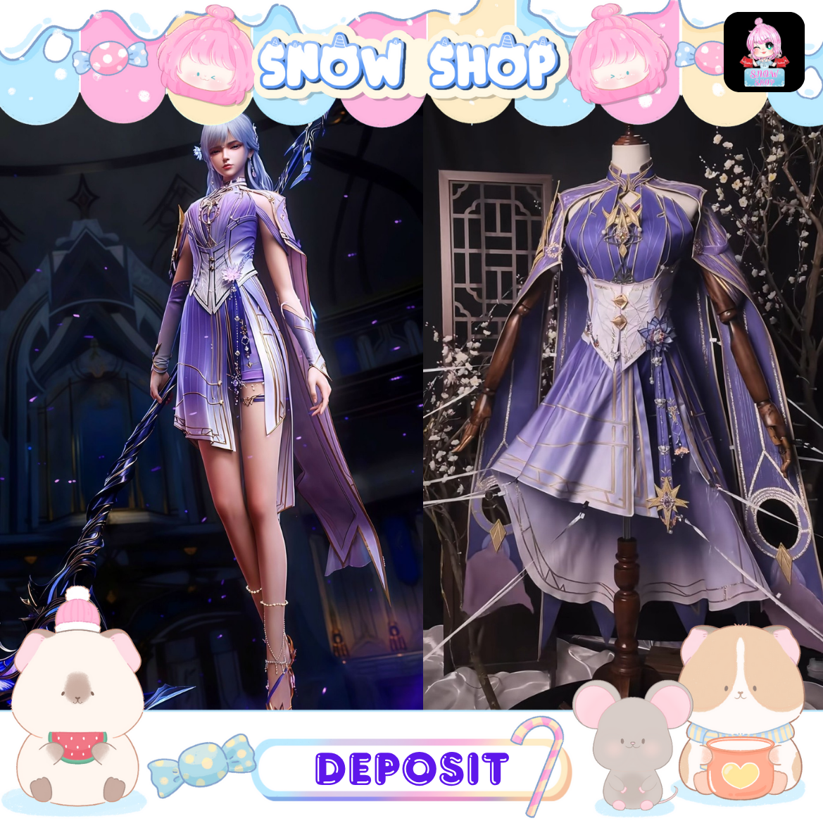 รูปภาพสินค้า 【Pre-Order】ผนึกเทพบัลลังก์ราชันย์ - ชุด คอสเพลย์ ไฉ่เอ๋อร์ ดอกบัวรุ่งโรจน์