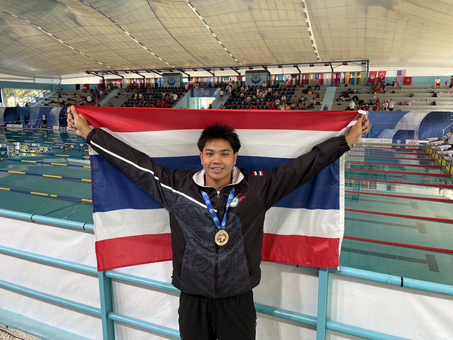 ส.ดำน้ำฯ แสดงความยินดีกับ นักกีฬาดำน้ำฟินสวิมมิ่งทีมชาติไทย ที่คว้าเหรียญทองแดง