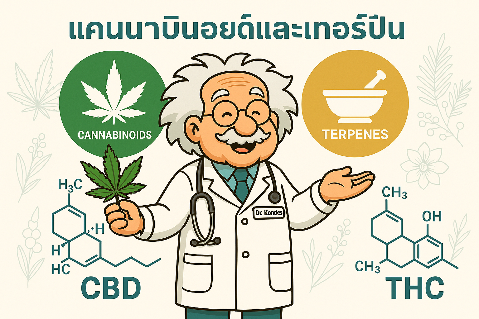 ภาพประกอบแคนนาบินอยด์และเทอร์ปีน