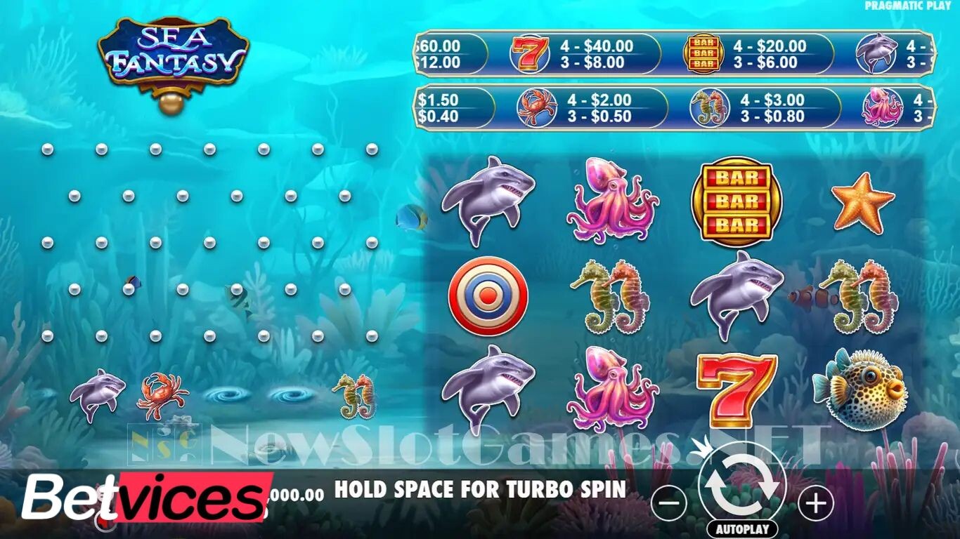 Betvice เกม Sea Fantasy สล็อตซีแฟนตาซี กลางบท