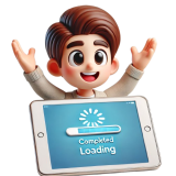 DALL_E_2024-11-03_02.09.33_-_3D_cartoon_of_a_23-year-old_man__celebrating_joyfully_with_hands_raised_after_data_has_finished_loading_on_an_iPad._The_screen_shows_a_completed_loadi-removebg-preview