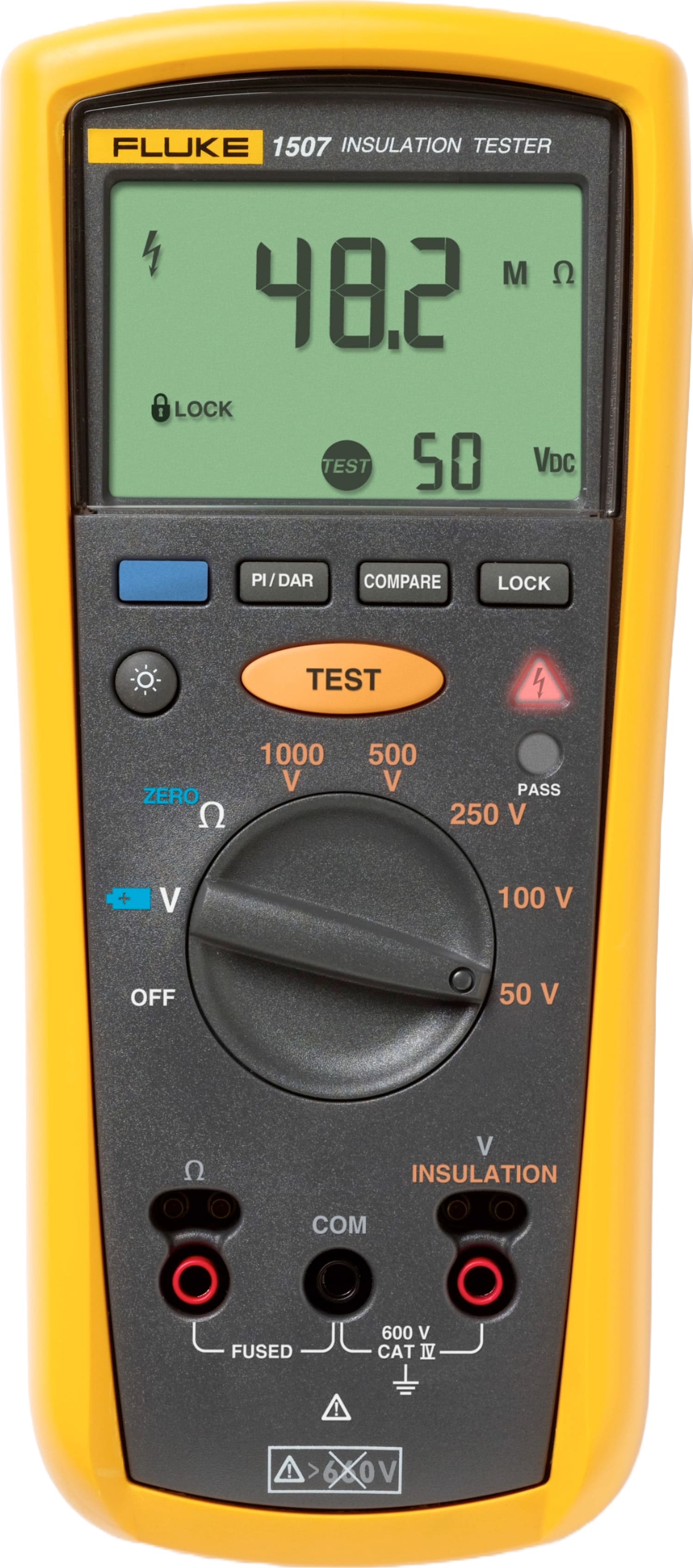 Fluke 1507-NIST Insulation Resistance Tester, 50 to 1000 V,  includes Traceable Calibration Certificate