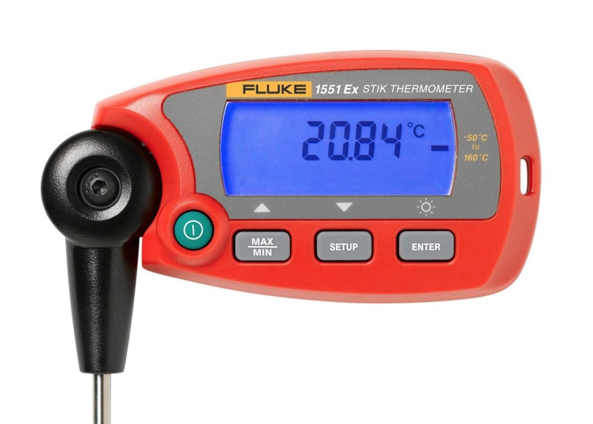 Fluke 1551A-12-DL Intrinsically Safe Stik Thermometer with data logging, 12", -58 to 320°F