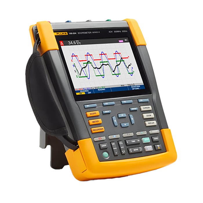 Fluke 190-504/FPC Color ScopeMeter with one-year Premium Care, 500 MHz, 4-channel
