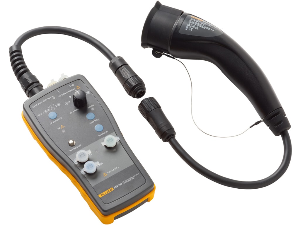 Fluke FEV100 Electric Vehicle Charging Station Adapter with type 1 connector and cable