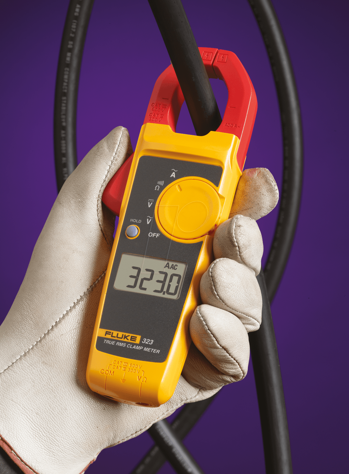 Fluke 323 CAL True RMS Clamp Meter with calibration certificate, 400 A