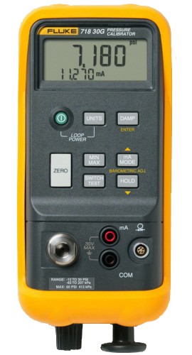 Fluke 718-30US Pressure Calibrator with Pressure Vacuum Pump, -12 to 30 PSI