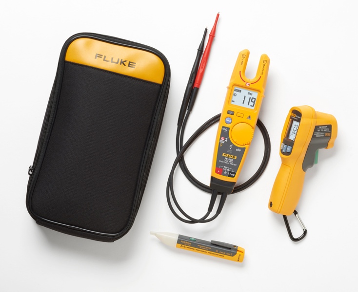 Fluke T5-600 Electrical Tester, 62 MAX+ Infrared Thermometer and 1AC II VoltAlert Non-Contact Voltage Tester Kit