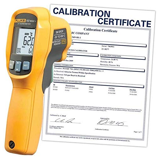 Fluke 62MAXPLUS-NIST Infrared Thermometer,   includes Traceable Calibration Certificate