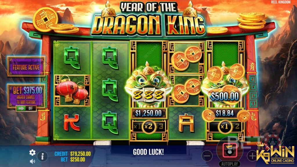 K9WIN เกม Year of The Dragon King สล็อตปีแห่งราชามังกร กลางบท