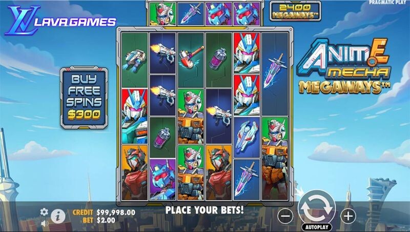 Lavagame เกม Anime Mecha Megaways สล็อตหุ่นยนต์กันดั้ม กลางบท