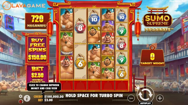 Lavagame เกม Sumo Supreme สล็อตซูโม่ความคลาสสิค กลางบท