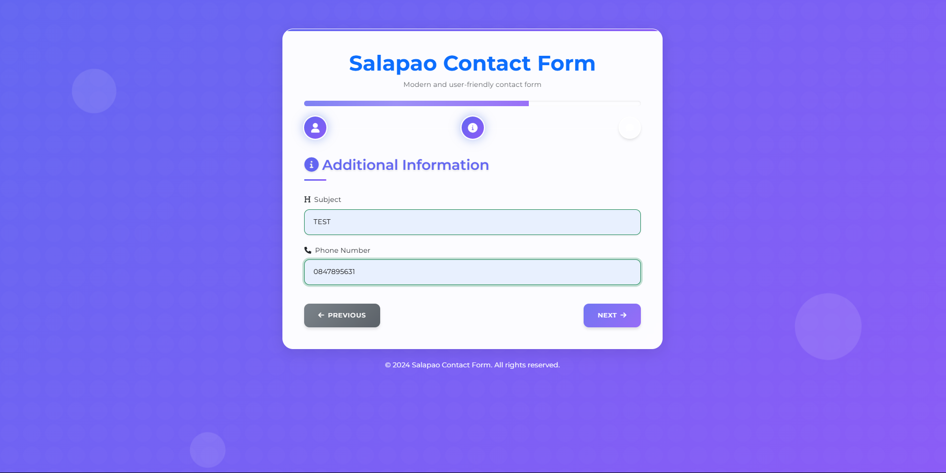 Salapao Contact Form - Modern Contact Form