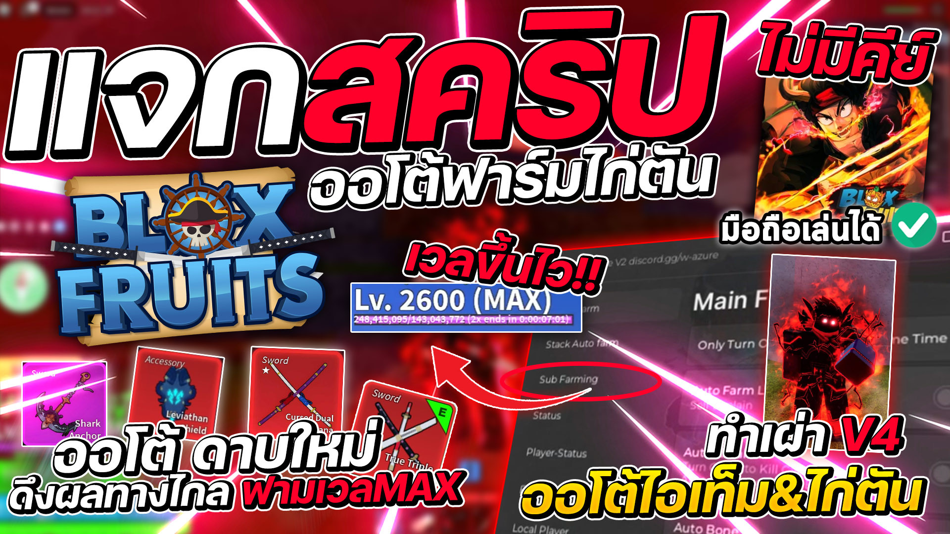 Blox Fruits Wazure Script No Key Auto Farm Level 1-2600 Mobile Support