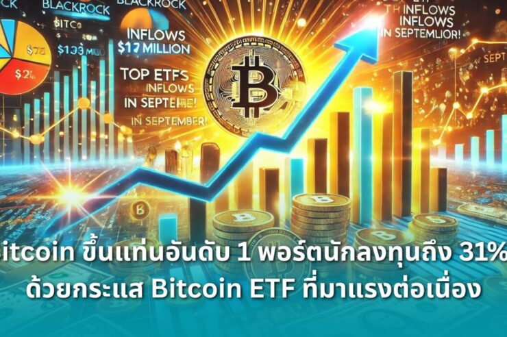 .Bitcoin ขึ้นแท่นอันดับ 1 พอร์ตนักลงทุนถึง 31%! ด้วยกระแส Bitcoin ETF ที่มาแรงต่อเนื่อง.