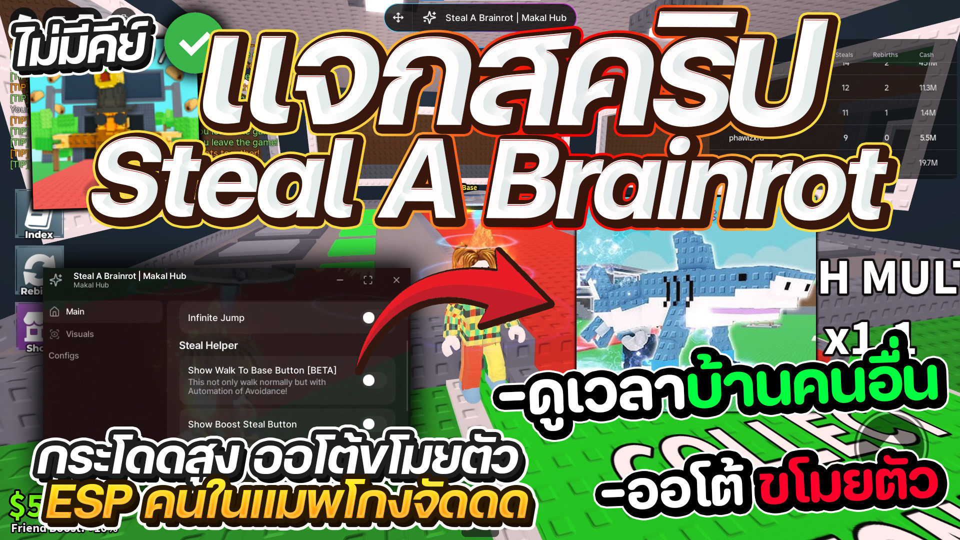 Steal A Brainrot Script No Key Fly Speed Auto Steal