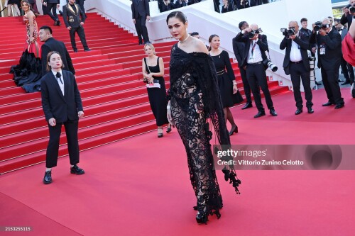 CANNES, FRANCE - MAY 16: Araya A. Hargate attends the "Megalopolis" Red Carpet at the 77th annual Cannes Film Festival at Palais des Festivals on May 16, 2024 in Cannes, France. (Photo by Vittorio Zunino Celotto/Getty Images)