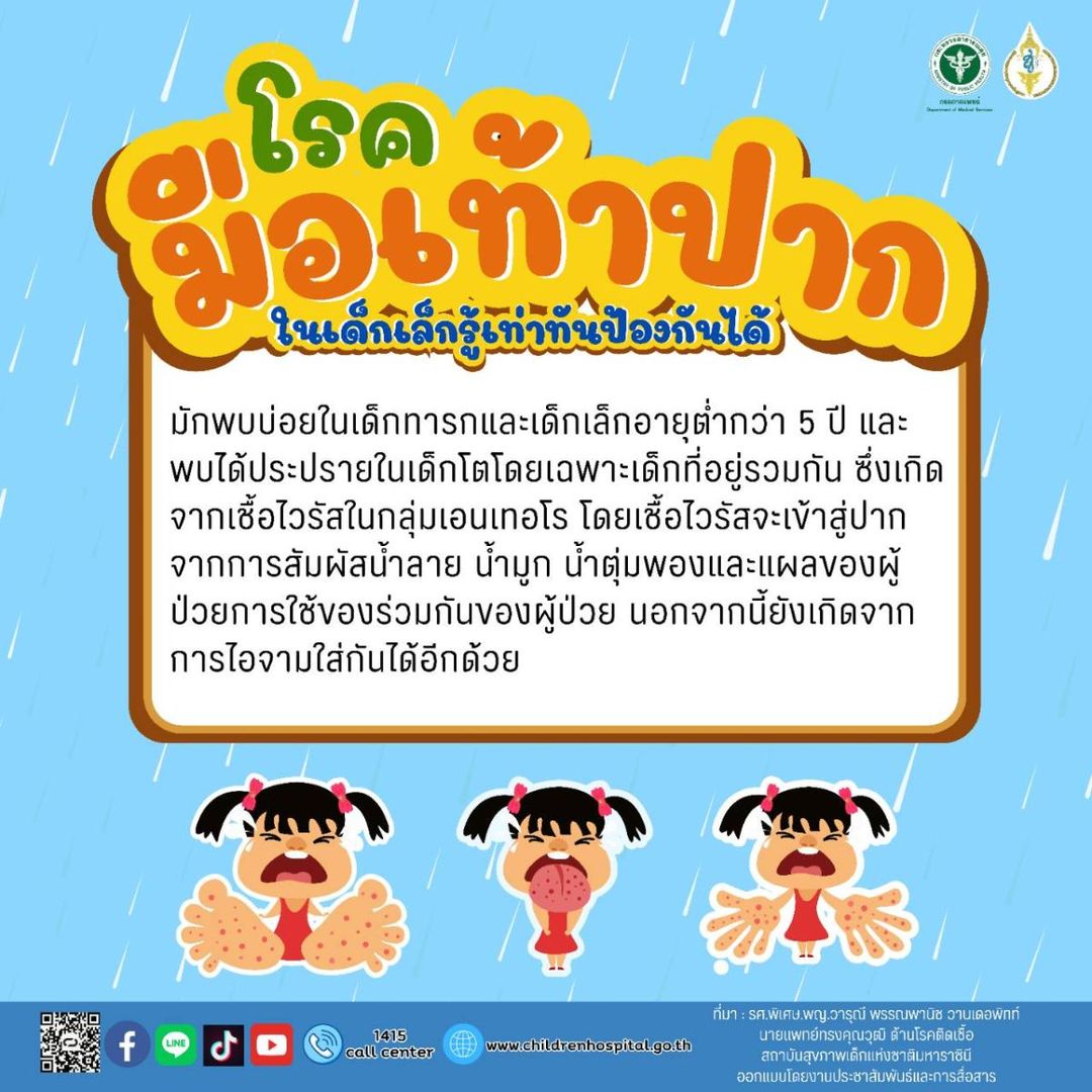 โรคมือ เท้า ปาก ในเด็กเล็ก