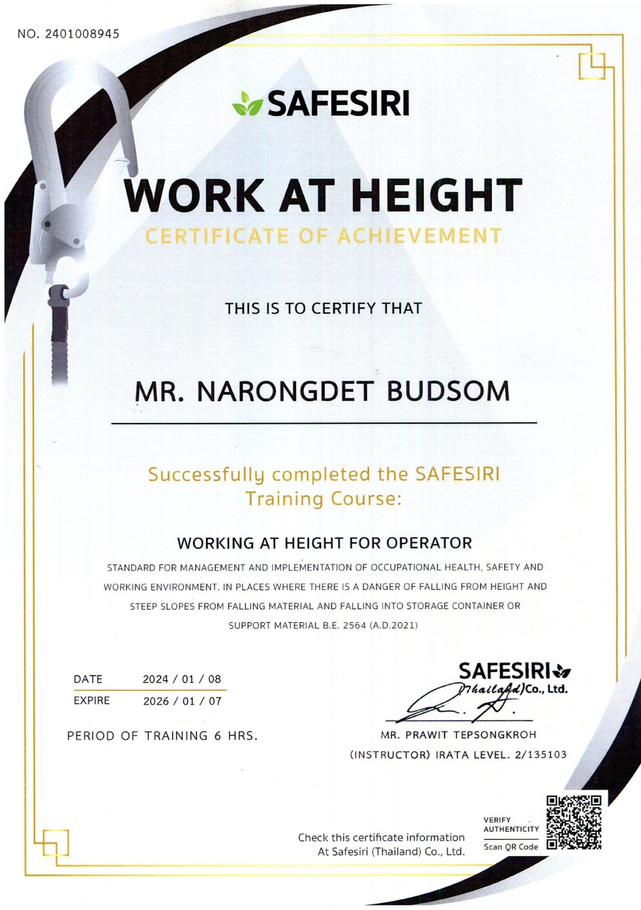certificate 19