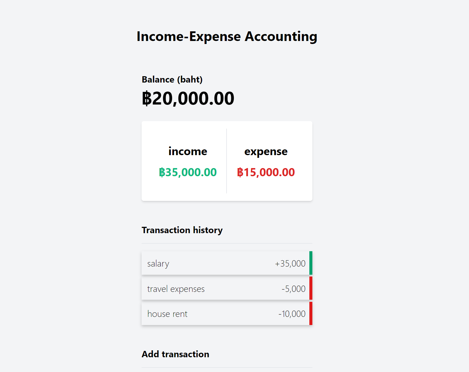 Github pharadol income expense tracker js