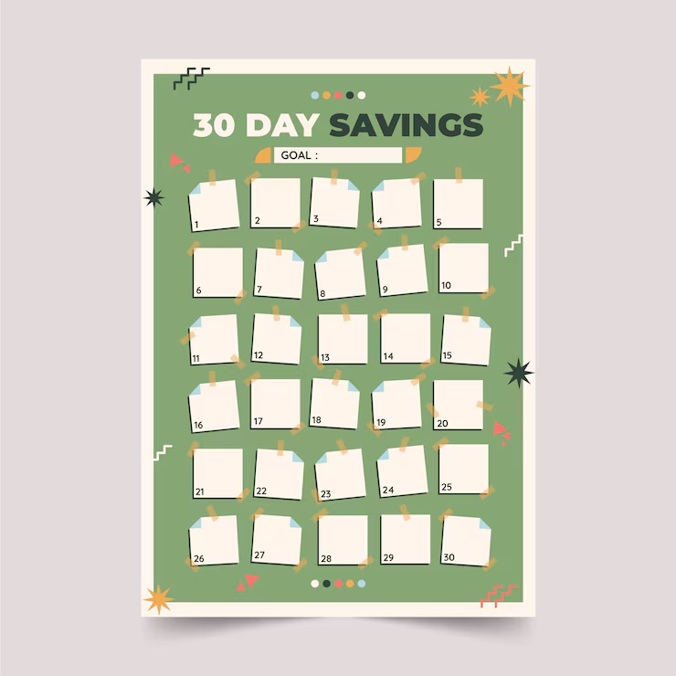 ตารางออมเงิน 30 วัน