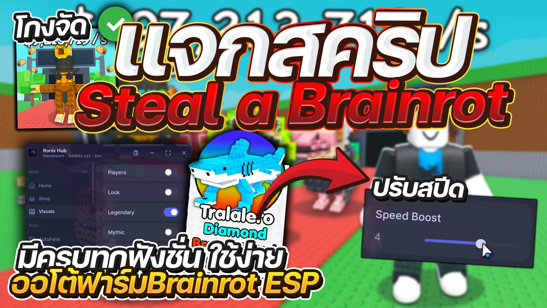 Steal A Brainrot Script: Auto Farm, Speed Hack & View House Timers