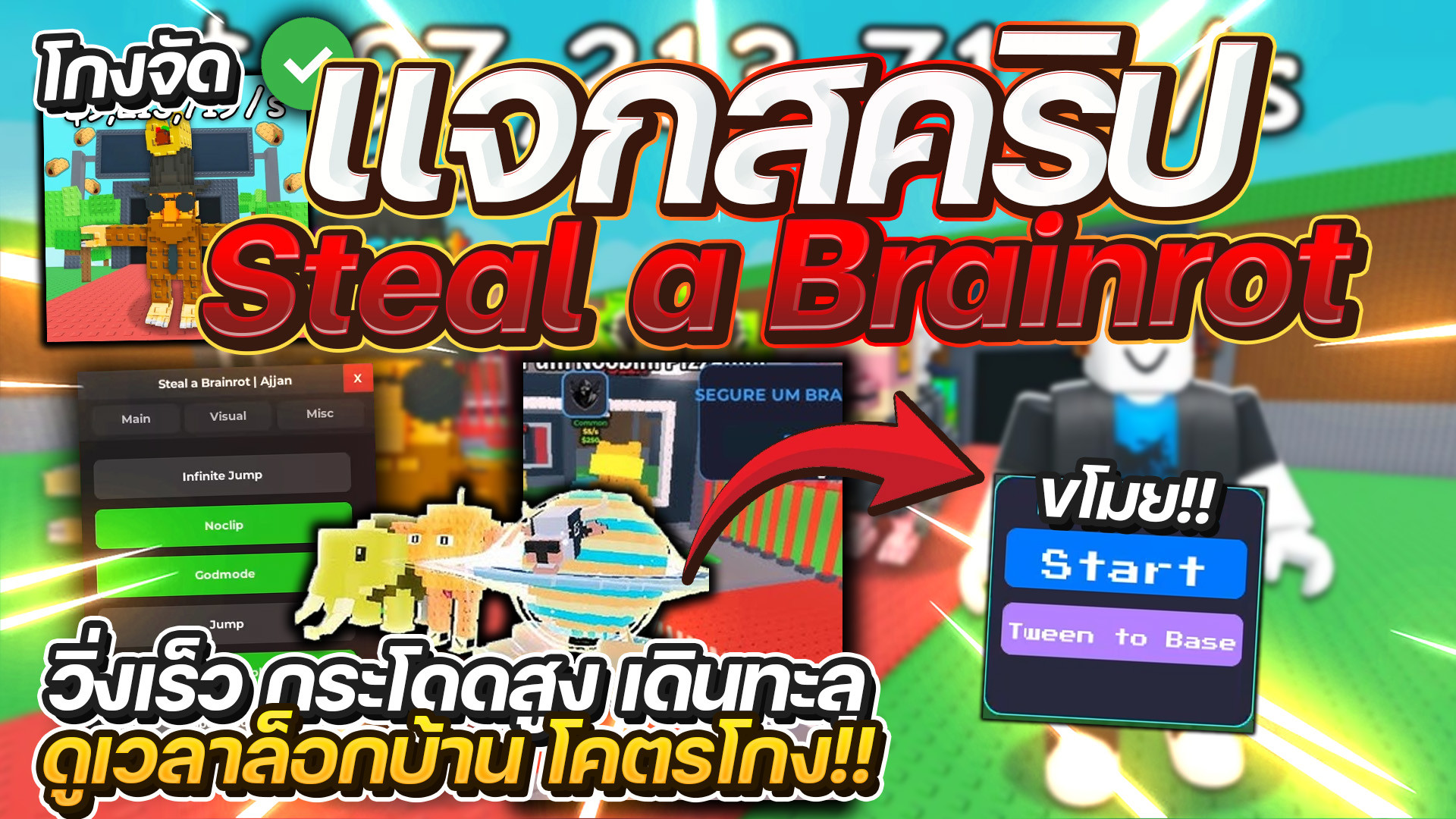 Steal A Brainrot Script: Anti Knockdown, Fly, Noclip and Cheats