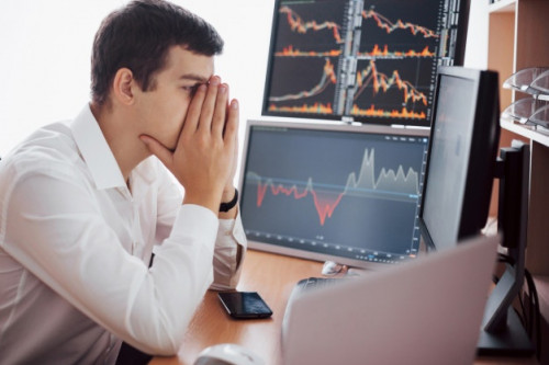stockbroker shirt is working monitoring room with display screens stock exchange trading fo(1)